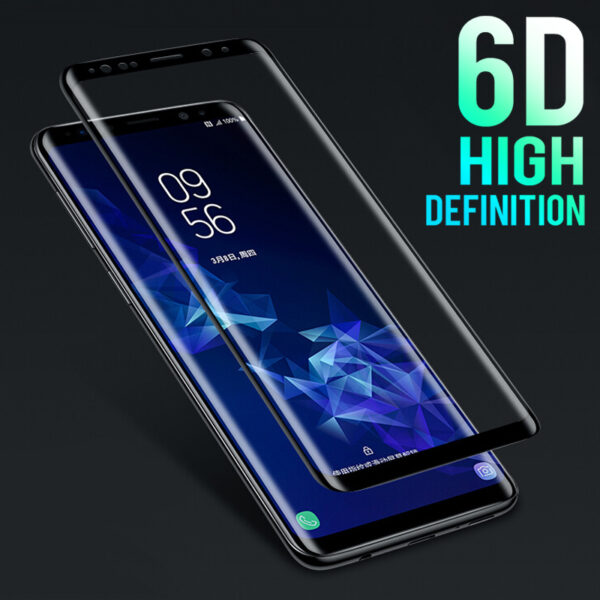 កញ្ចក់ការពារអេក្រង់អេសវី 6D សម្រាប់សាមសុង Galaxy S8 S9 Note8 កោងកញ្ចក់សម្រាប់ Samsung S9 4
