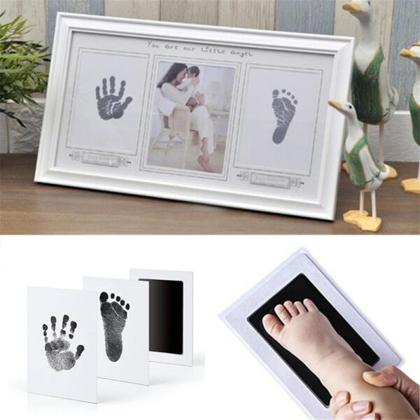 Usa ka Kauban nga Limpyo nga Touch Ink Pad Hand Footprint Makers Baby Souvenirs Baby Handprint Footprint Photo Frame 4