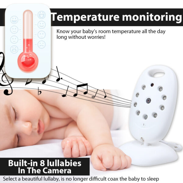 Baby Sleeping Monitor Color Video Wireless with camera baba electronic Security 2 Talk Nigh Vision IR 3
