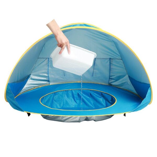 Children Waterproof Pop Up Awning Tent Baby Beach Tent UV protecting Sunshelter with Pool Kids Outdoor