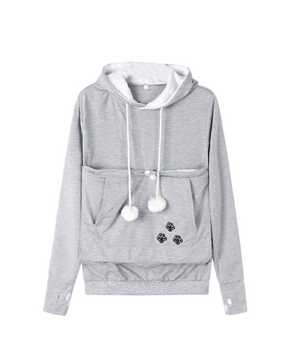 Fashion Women's Autumn Unisex Cat Ear Big Kangaroo Pouch Hoodie Long Sleeve Pet Cat Dog 1