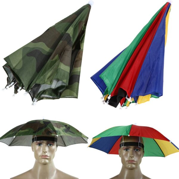 Foldable Rain Gear Fishing Hat Headwear Umbrella for Fishing Hiking Beach Cap Head Hats Outdoor Camping 1