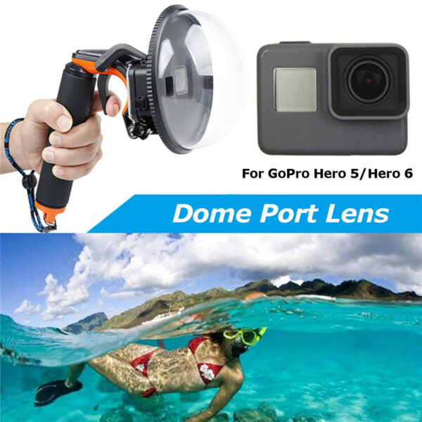 Freya dodatki za potapljanje Dome Port Podvodna potopna kamera Pokrov leče za GoPro Hero 5 6 Črna
