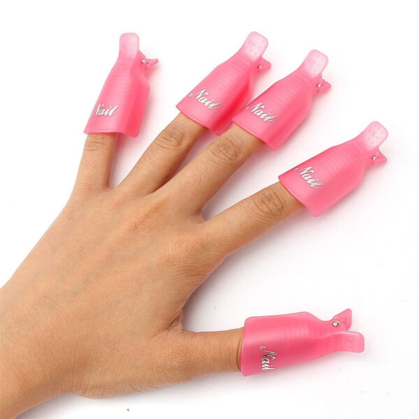 GUJHUI 10PCS Plastic Nail Art Soak Off Cap Clip UV Gel Polish Remover Wrap Tool Nail 4