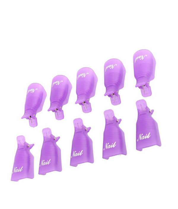 GUJHUI 10 STKS Plastic Nail Art Losweken Cap Clip UV Gel Polish Remover Wrap Tool Nail