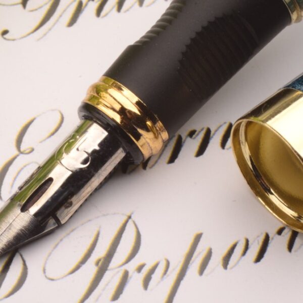 High quality G NIB metal Modified Caneta calligraphy Round Body Flower body English Fountain Pen Stationery 1