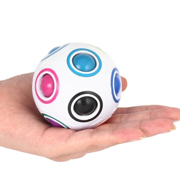 မျက်လှည့်ဘောလုံး Rainbow Spherical Magic Cube ball Anti Stress Rainbow Puzzles Balls Kids Educational Toys For 1