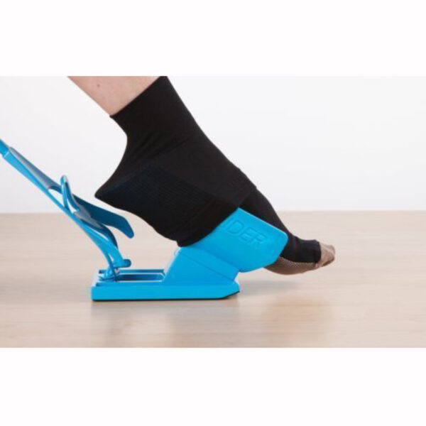 Mayitr 1pc Sock Slider Aid Blue Helper Kit Helps Put Socks On Off No Bending Shoe 2