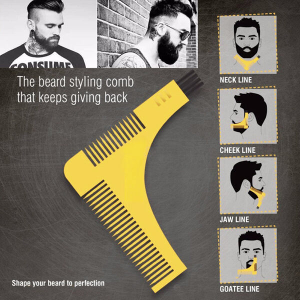 Teimpléad Treoir Shaper Beard Gruaige Facial Fir Gentleman Cíor Combs Gruaige Baile Átha Troim Beard Cíor Baile Átha Troim