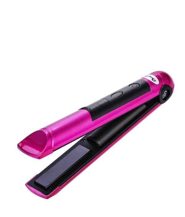 Mini Wireless USB Rechargeable Hair Straightener Curler 3D floating Double Heating Plate 2 in 1 Hair 6