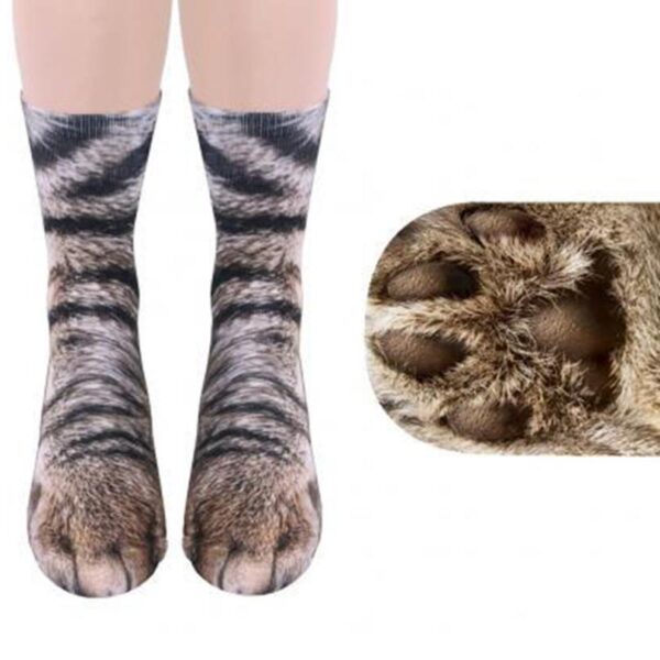 New Arrival Novel Style Adult Unisex Animal Paw Crew Socks Sublimated Print Men Women Socks Elastic 5