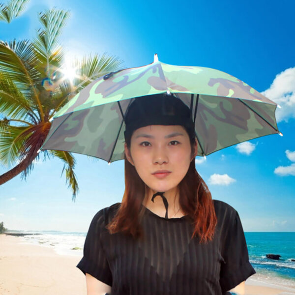 Portable Outdoor Sports 69cm Umbrella Hat Cap Folding Women Men Umbrella Fishing Hiking Golf Beach Headwear