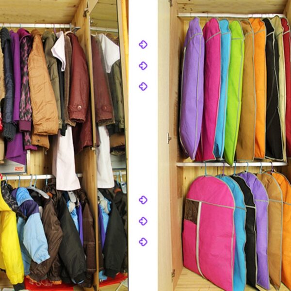 Thicken Non woven Clothes dust cover Moisture Proof Organization Storage Bag dust bags Clothes Protector Case 3