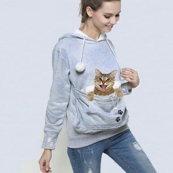 Unisex Big Kangaroo Pouch Hoodie Long Sleeve Pet Dog Cat Holder Carriers Sweatshirt ho an'ny Pet Small