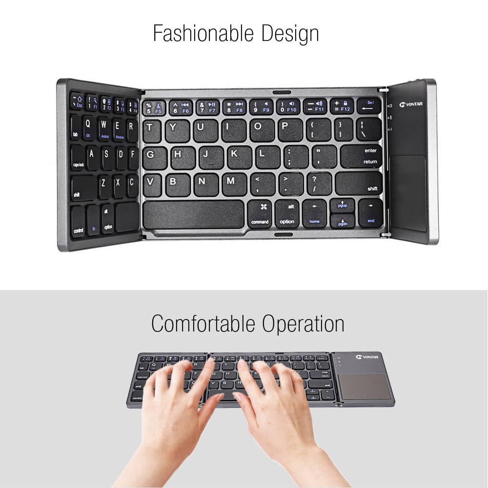 Rechargeable Bluetooth Folding Keyboard with Touchpad buy online