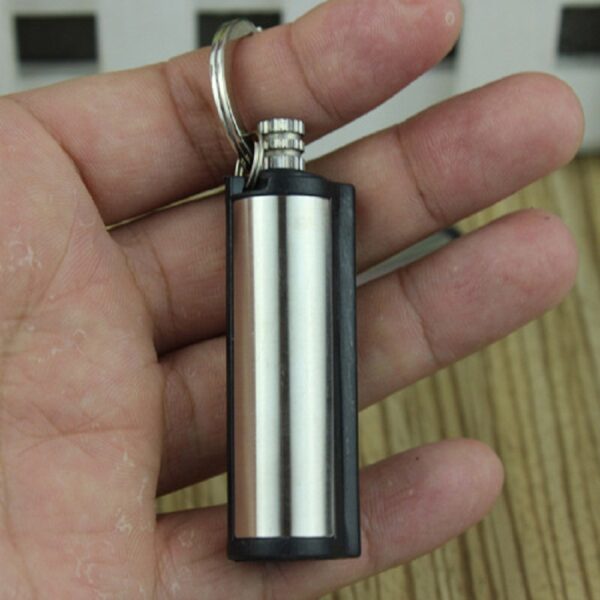 1PC Fashion Permanent Match Striker rectangular Oil Lighters with Key Chain Silver Worldwide Matchstick Cigarette Accessories 3