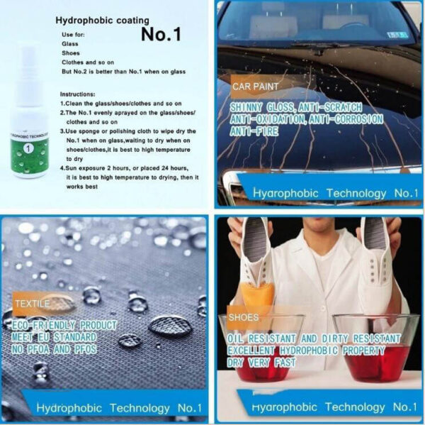 1PCS Liquid Glass Nano Hydrophobic Ceramic Coating Para sa Window Glass Tela nga sapatos nga Waterproof Agent spray 3