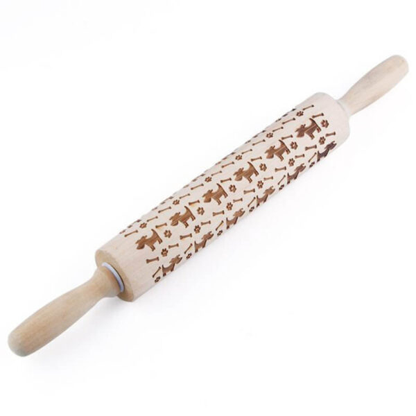 43 5cmDog Christmas Snowflake Cat Wooden Rolling Pin Embossing Baking Cookies Noodle Biscuit Fondant Cake Dough 2 1.jpg 640x640 2 1