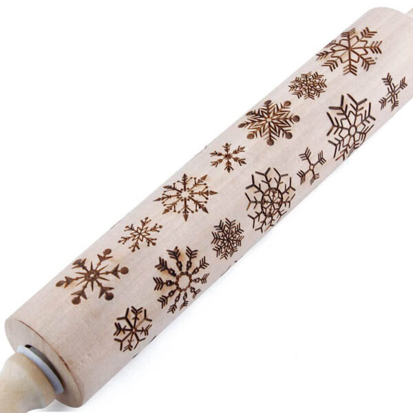 43 5cmDog Christmas Snowflake Cat Wooden Rolling Pin Embossing Baking Cookies Noodle Biscuit Fondant Cake Dough 4 1