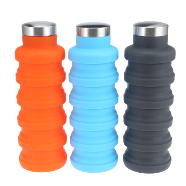 500ML Portable Silicone Water Bottle Retractable mpịachi kọfị karama N'èzí Njem Ịṅụ mmanya Collapsible egwuregwu mmanya kettle 2