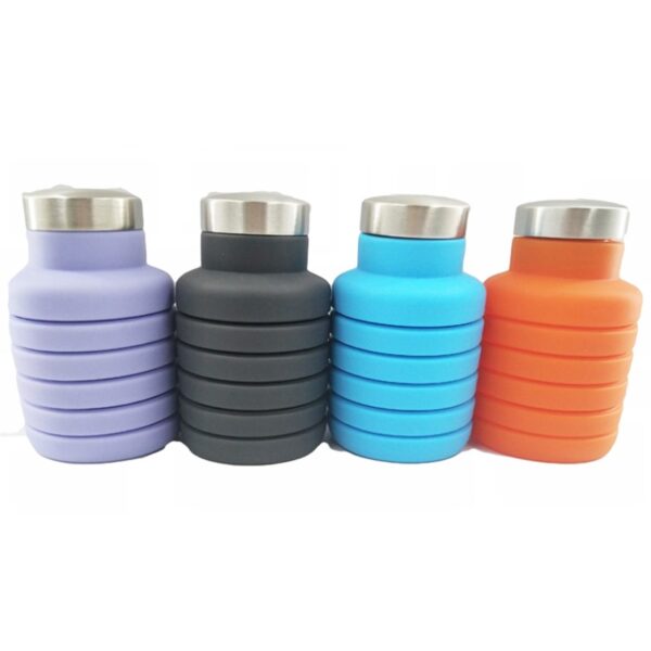 500ML Portable Silicone Water Bottle Retractable Folding Coffee Bottle Outdoor Travel Drinking Collapsible Sport Drink Kettle 3