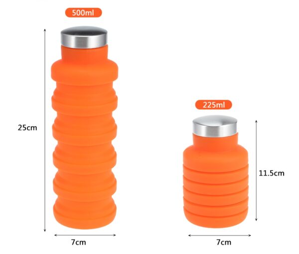 500ML Portable Silicone Water Bottle Retractable Folding Coffee Bottle Outdoor Travel Drinking Collapsible Sport Drink Kettle 4