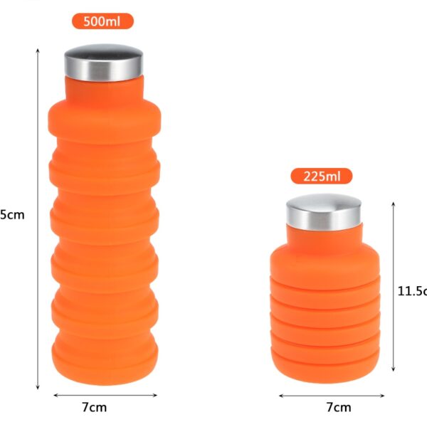 500ML Portable Silicone Water Bottle Retractable Folding Coffee Bottle Outdoor Travel Drinking Collapsible Sport Drink Kettle 4