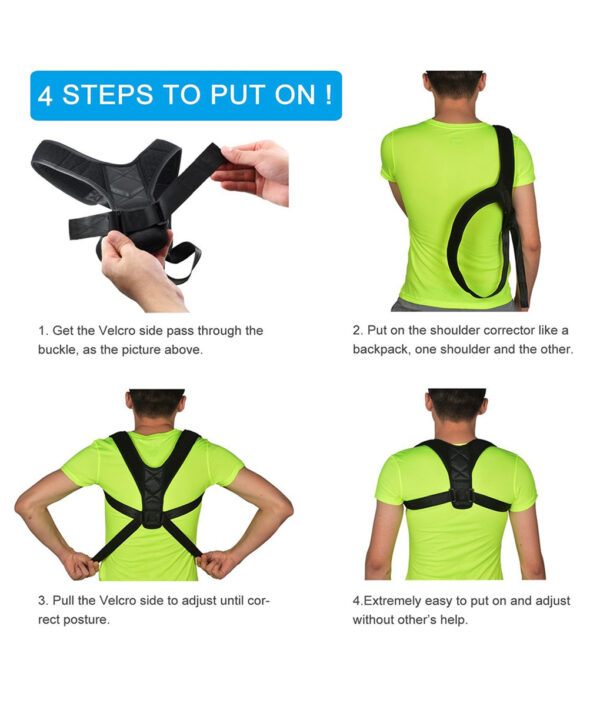 Adjustable Back Posture Corrector Clavicle Spine Back Shoulder Lumbar Brace Support Belt Posture Correction Prevents Slouching 3 1