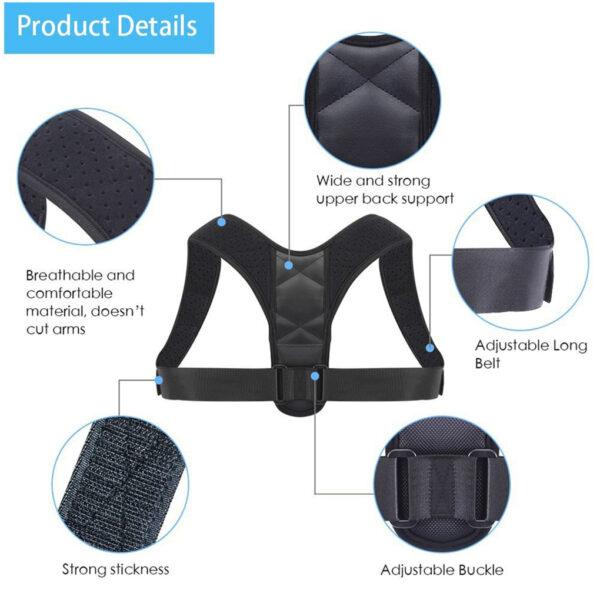 Adjustable Back Posture Corrector Clavicle Spine Back Shoulder Lumbar Brace Support Belt Posture Correction Prevents Slouching 4 1