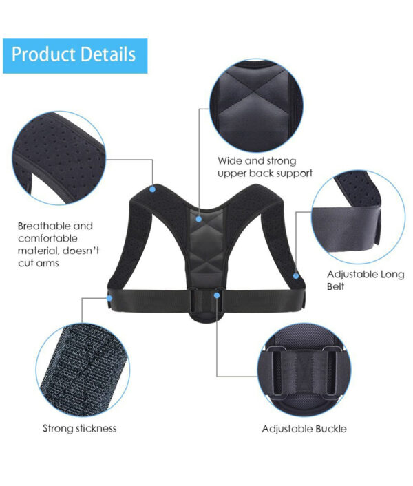 Adjustable Back Posture Corrector Clavicle Spine Back Shoulder Lumbar Brace Support Belt Posture Correction Prevents Slouching 4 1