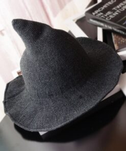 Along the sheep wool cap knitting fisherman hat qiu dong Female fashion witch pointed basin bucket 1.jpg 640x640 1