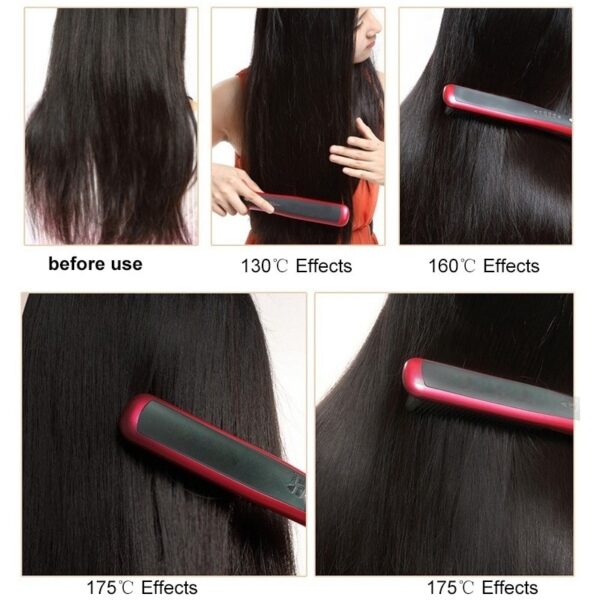 Anti static Ceramic Straightening Brush Comb hair straightener iron Pro LCD Heating Electric Ionic Fast Safe 10