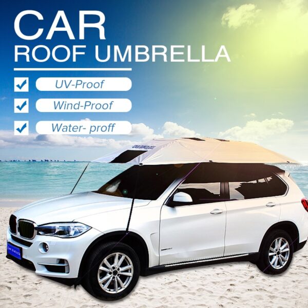 Car Outdoor Roof Umbrella Sunshade Insulation Cover Travel Roof Semi automatic Car Umbrella Covers Sun Guard