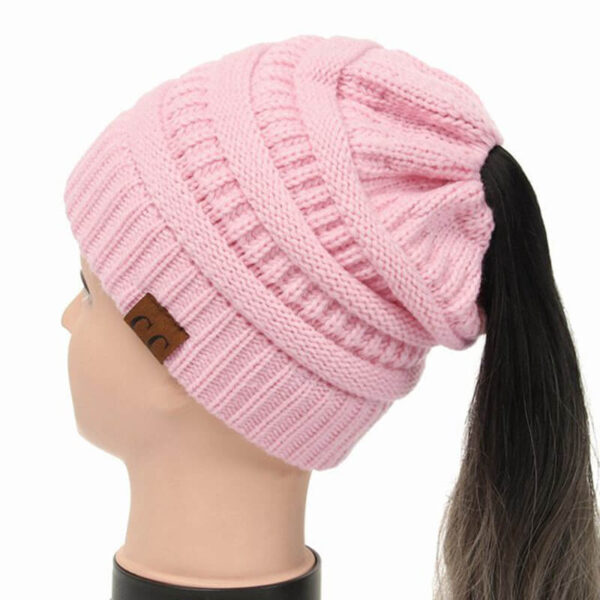 Drop Shipping CC Ponytail Beanie Hat Women High Quality Soft Knit Beanie Winter Hats For Women 50.jpg 640x640 50