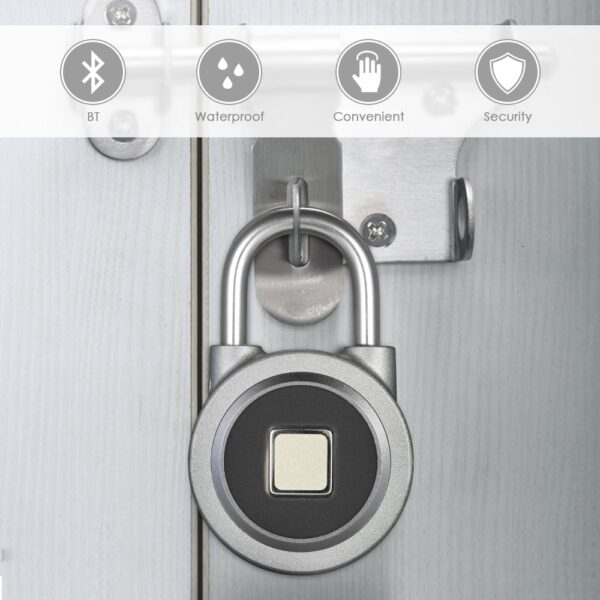 Fingerprint Smart Keyless Lock Waterproof APP Button Password Unlock Anti Theft Padlock Door Lock alang sa Android 1