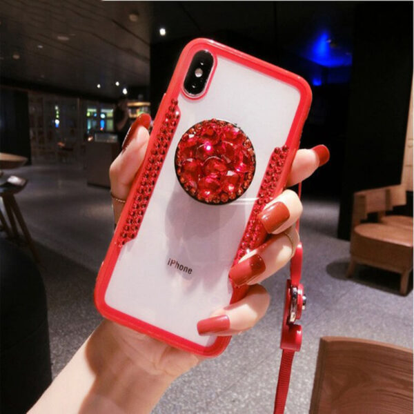 LaMaDiaa 2018 Hot Selling Luxury Fashion Airbag Diamond Bracket Lanyard Phone Cases For iPhone X 1 1.jpg 640x640 1 1