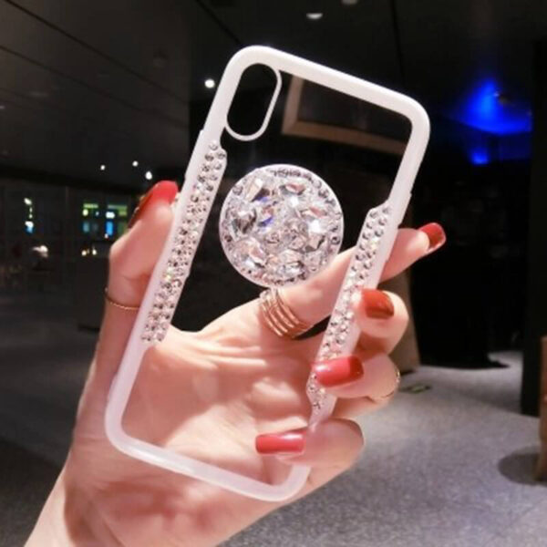 LaMaDiaa 2018 Hot Selling Luxury Fashion Airbag Diamond Bracket Lanyard Phone Cases For iPhone X 3 1