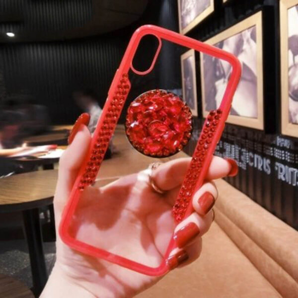 LaMaDiaa 2018 Mainit nga Namaligya Luxury Fashion Airbag Diamond Bracket Lanyard Phone Cases Para sa iPhone X 4 1