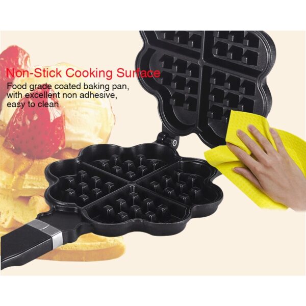 TINTON LIFE DIY Heart Shape Non stick Metal Waffle Maker Waffle Mould kitchen Cake Baking Dish 2