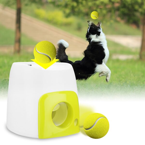 I-Woopet Pet Dog Toy i-Automatic Interactive Ball Launcher ye-Tennis Ball iqengqeleka ngaphandle ngokundululwa ngoomatshini wokuthatha iibhola