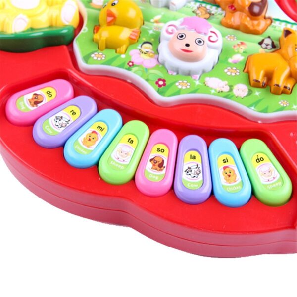 1 PC Baby Musical Toys Educational Animal Farm Piano Developing Musical Toys with Animal Sound Cute 3