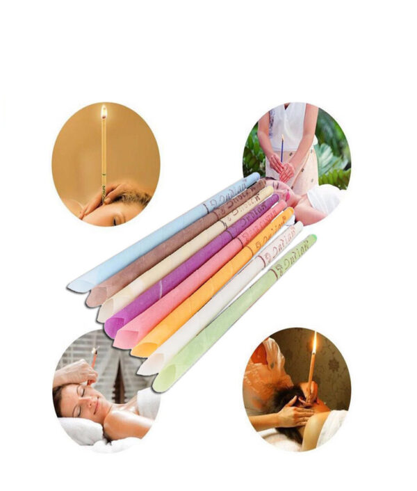 10Pcs Set Ear Candle Earwax Candles Hollow Blend Cones Care Healthy Beeswax Cleaning Natural Aromatherapy 2 1