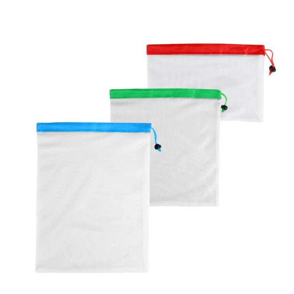 ကုန်စုံစျေးဝယ်သိုလှောင်မှုအတွက် လျှော်ဖွတ်နိုင်သော Eco Friendly Bags 12 ထုပ် အသီးအနှံအရုပ်များ 1