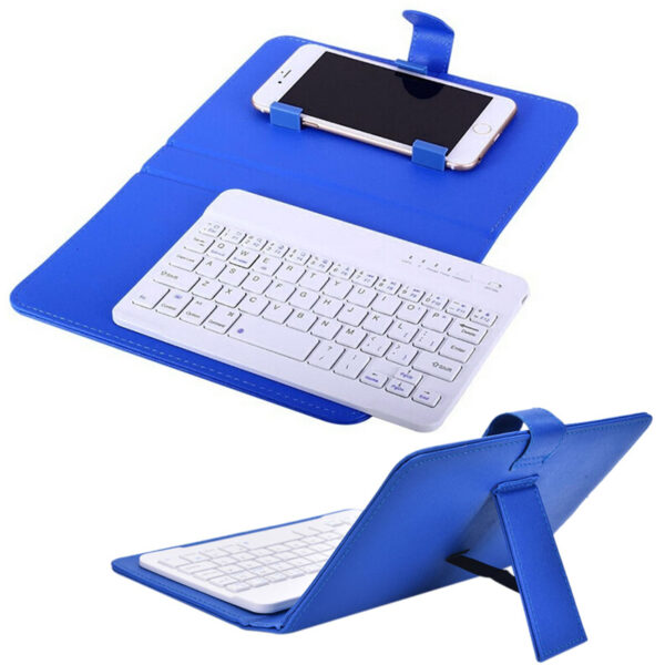 2018 PU Leather Wireless Keyboard Case alang sa iPhone Protective Mobile Phone Uban sa Bluetooth Keyboard Alang sa Android 3