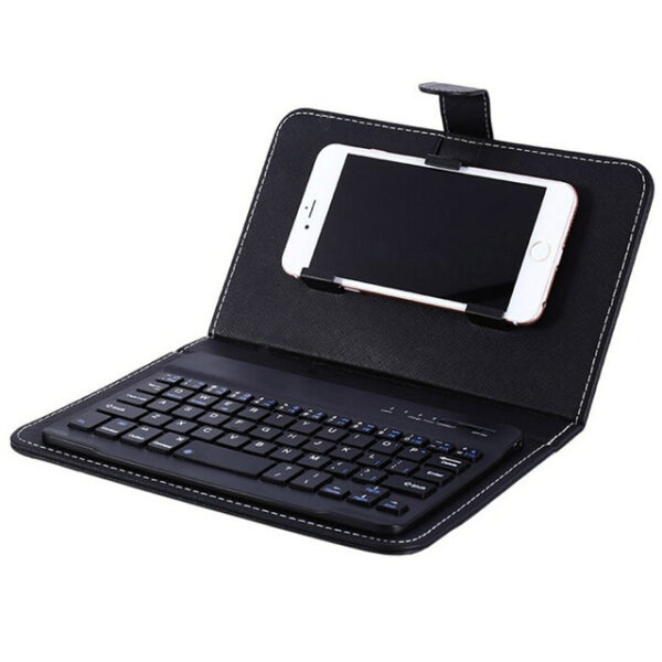 2018 PU Leather Wireless Keyboard Case alang sa iPhone Protective Mobile Phone Uban sa Bluetooth Keyboard Alang sa