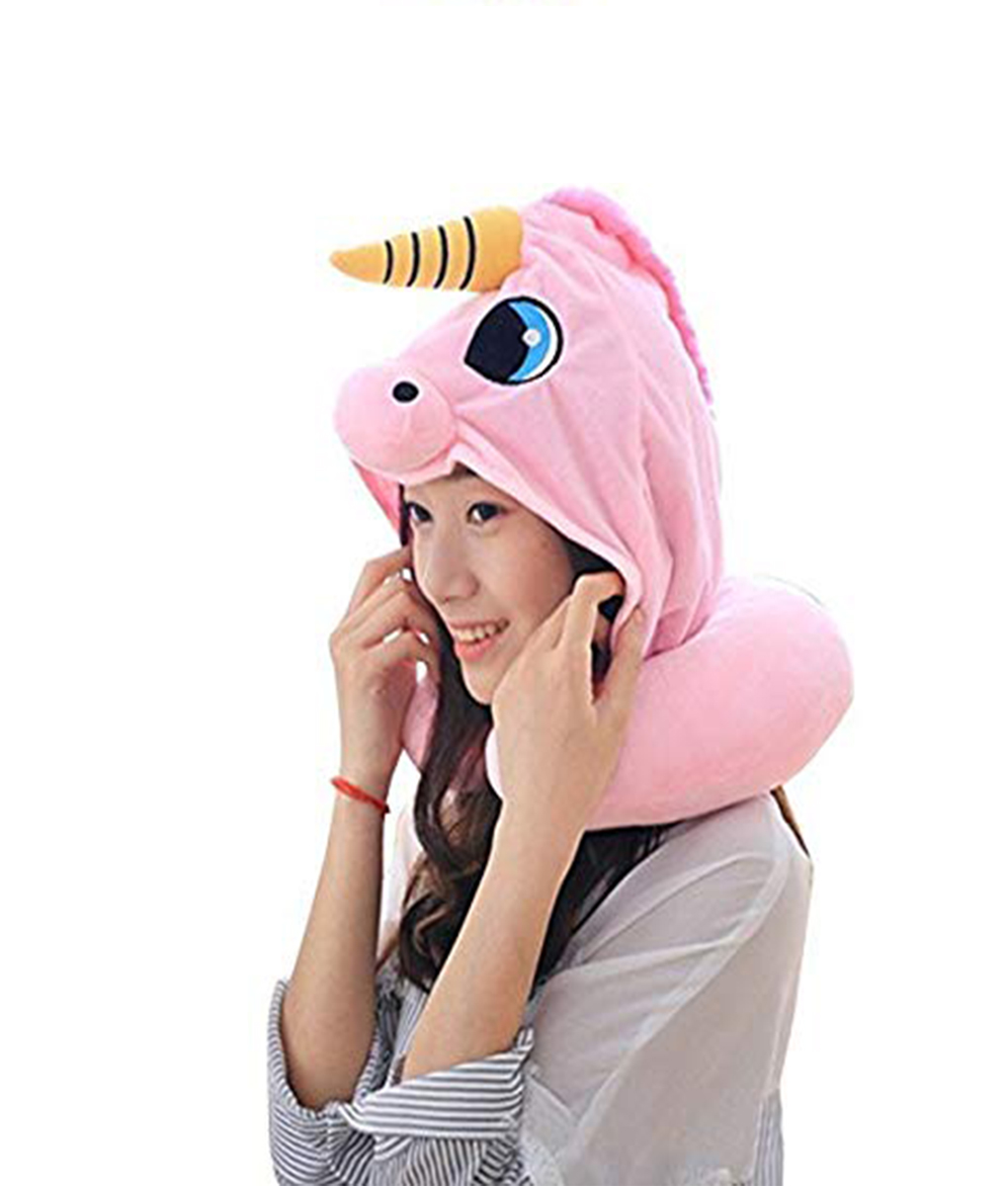 animal neck pillow with hood