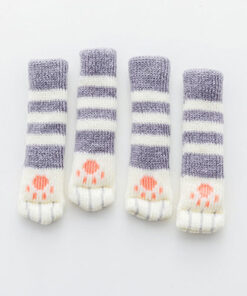 4Pcs Set Cute Cat Paw Table Chair Foot Leg Knit Cover Protector Socks Sleeve Protector Good 3