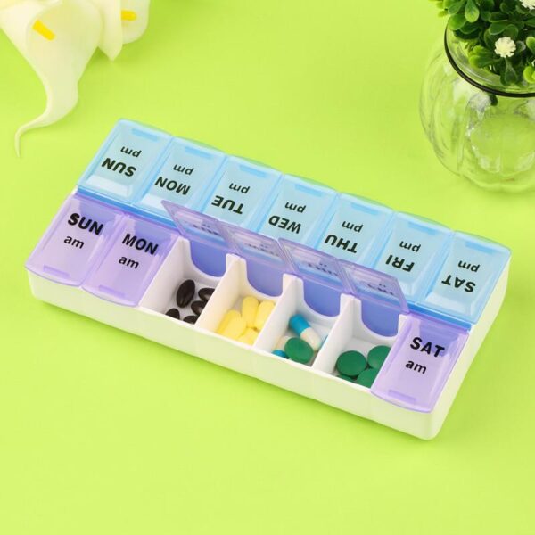 7 Days Pill Case Medicine Storage Tablet Pill Box With Clip Lids Medicine Organizer Pill Case