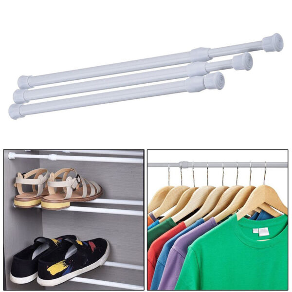 Bathroom New Adjustable Curtain Rod Metal Spring Loaded Bathroom Bar Shower Extendable Telescopic Poles Rail Hanger 1