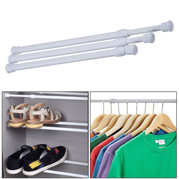 Banyo Bagong adjustable Curtain Rod Metal Spring Loaded Bathroom Bar Shower Extendable Telescopic Poles Rail Hanger 1